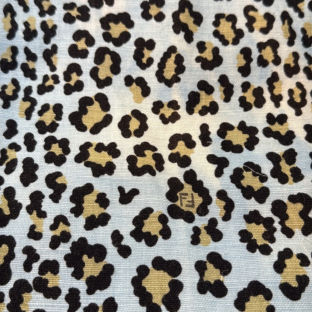 Fendi Vintage Leopard Print Pants Blue/Black/Gold Women’s - Picture 11 of 15